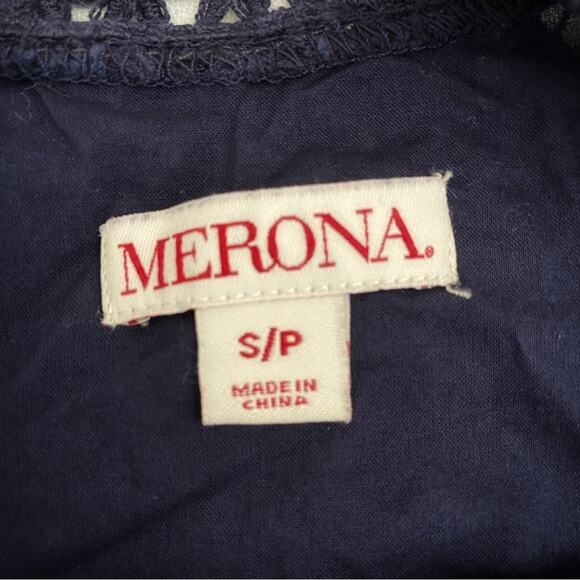 Merona Blue Sleeveless Lace Crochet Top, Size Small - Picture 8 of 8